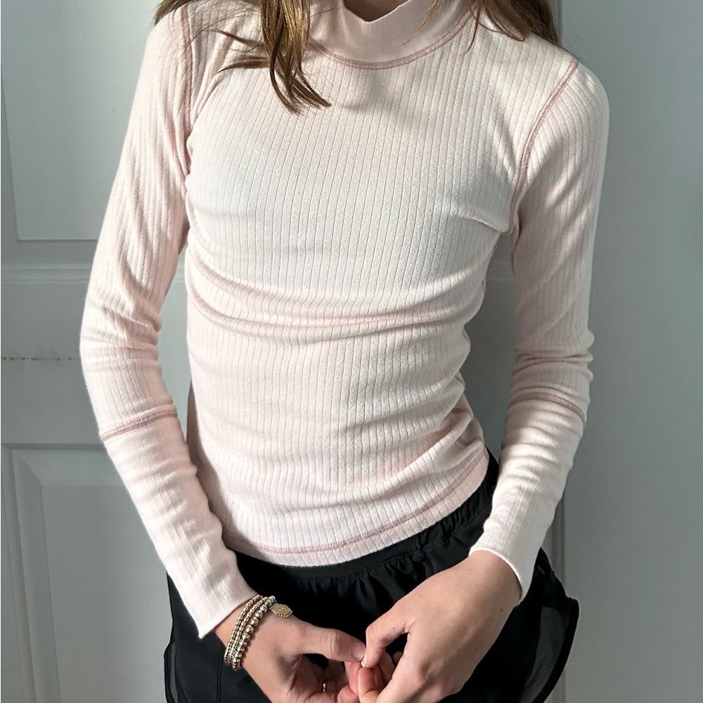 Free People Light Pink Long Sleeve